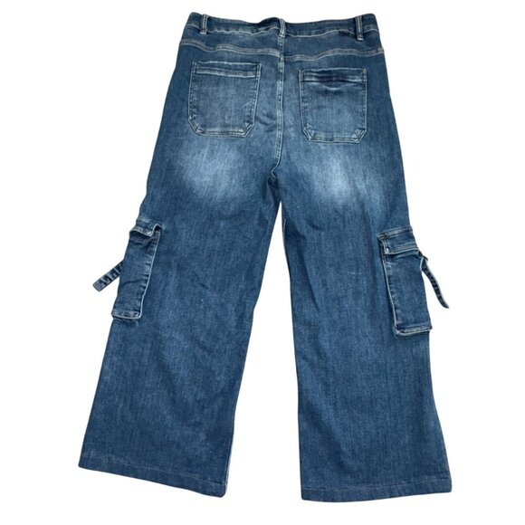 Risen Womens High Rise Cargo Denim Jeans-Blue-Size 2XL-GUC - Picture 6 of 7